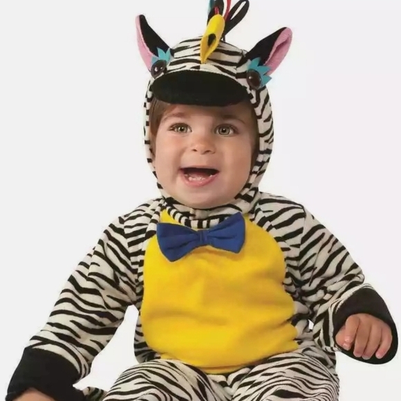 Zebra Costume for Kids with Yellow Accents - Picture 1 of 6